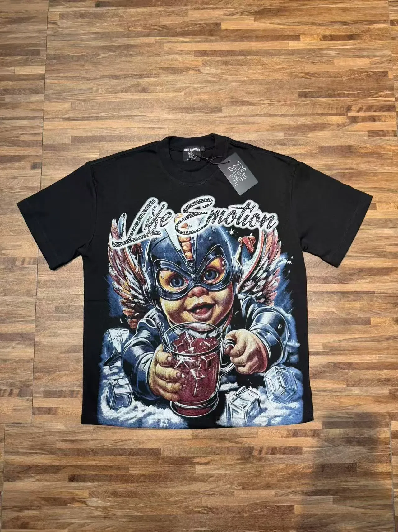 Mixed Emotion Like Emotion Graphic Print Black T-Shirt 5