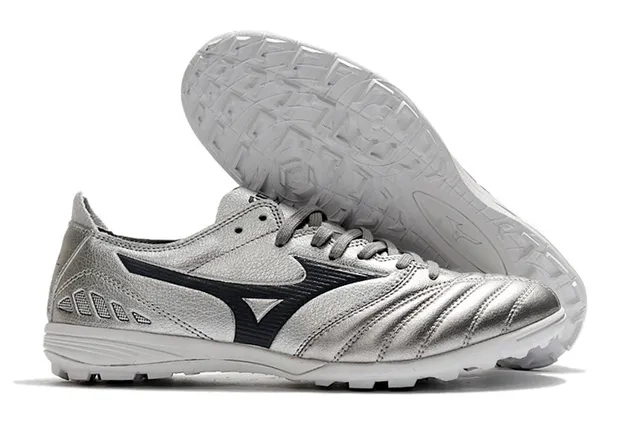 Mizuno White Black Quilted Toe Cap Zebra-Print Overlay Turf Soccer Shoes 9