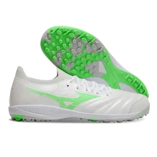 Mizuno White Green Low-Cut Synthetic Upper Turf Soccer Shoes