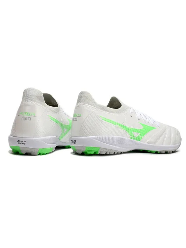 Mizuno أحذية كرة القدم Turf أبيض أخضر منخفضة مع الوجه الاصطناعي 4