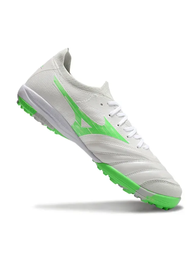 Mizuno أحذية كرة القدم Turf أبيض أخضر منخفضة مع الوجه الاصطناعي 5