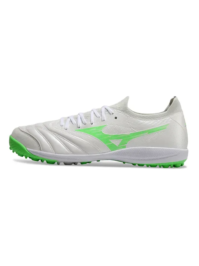 Mizuno أحذية كرة القدم Turf أبيض أخضر منخفضة مع الوجه الاصطناعي 7