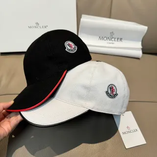 Moncler 黑色红色 六面板构造 刺绣 Logo 棒球帽