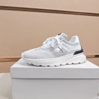Moncler Lifestyle Sneaker White and Gray Mixed-Material Sneakers