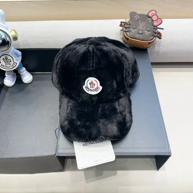 Moncler Plush Black Baseball Cap 2