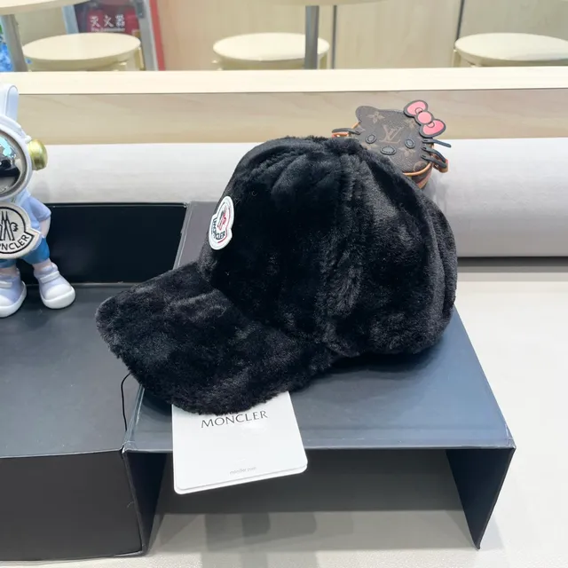 Moncler Plush Black Baseball Cap 3