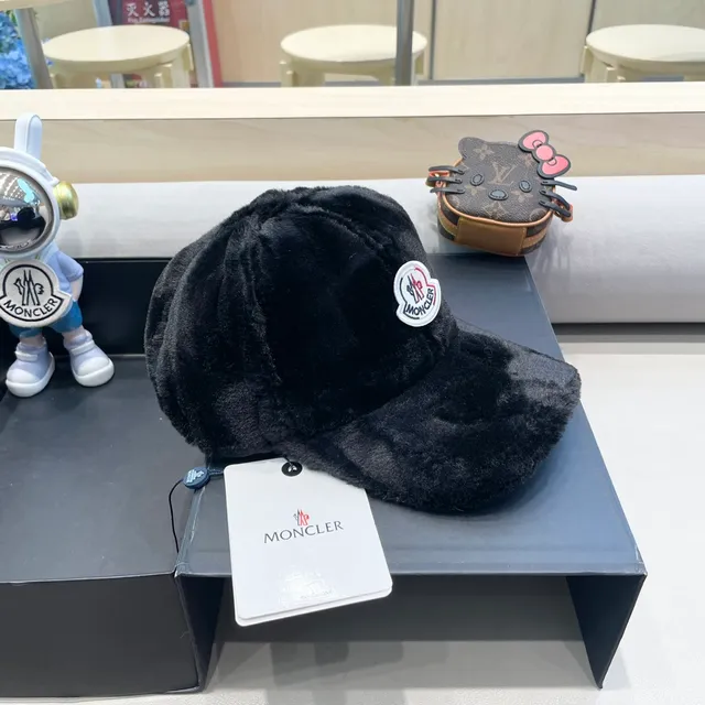 Moncler Plush Black Baseball Cap 4