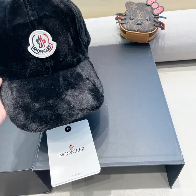 Moncler Plush Black Baseball Cap 5