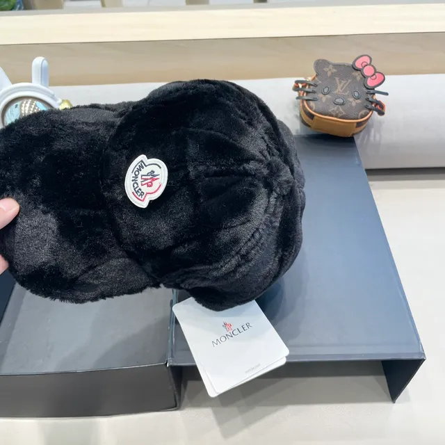Moncler Plush Black Baseball Cap 7