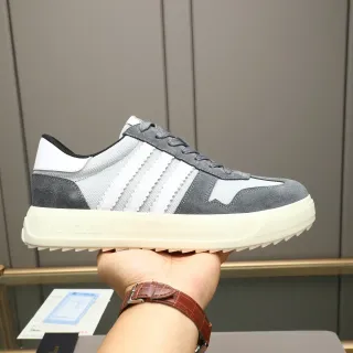 Moncler Suede and Mesh Panelled Platform Sneaker