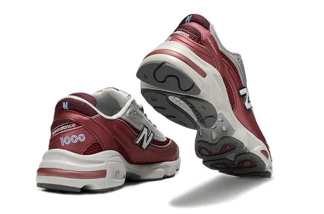 New Balance 1000 Red and Silver Chunky Sneakers 3