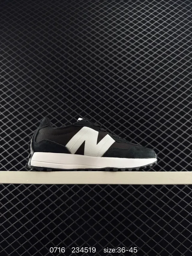 New Balance 327 Black and White Lifestyle Sneakers 6