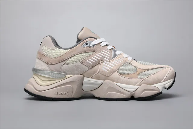 New Balance 9060 米色灰色厚底运动鞋 8