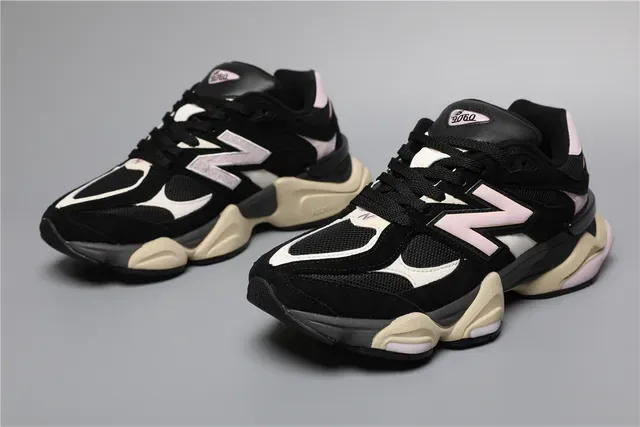 New Balance 9060 काला सफेद गुलाबी जीवनशैली स्नीकर्स 5