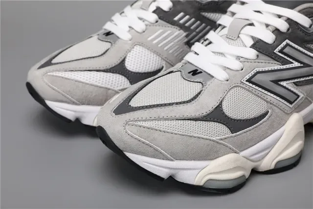 New Balance 9060 Gray and White Lifestyle Sneakers 4