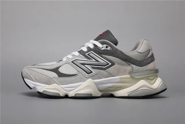 New Balance 9060 Gray and White Lifestyle Sneakers 9