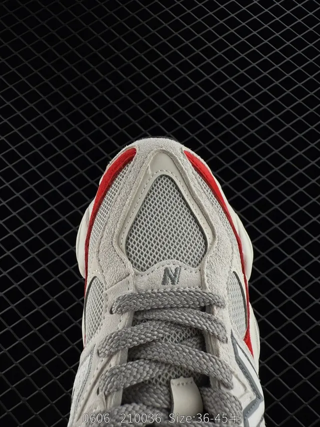 New Balance 9060 Tênis Chunky Branco Vermelho Cinza 2