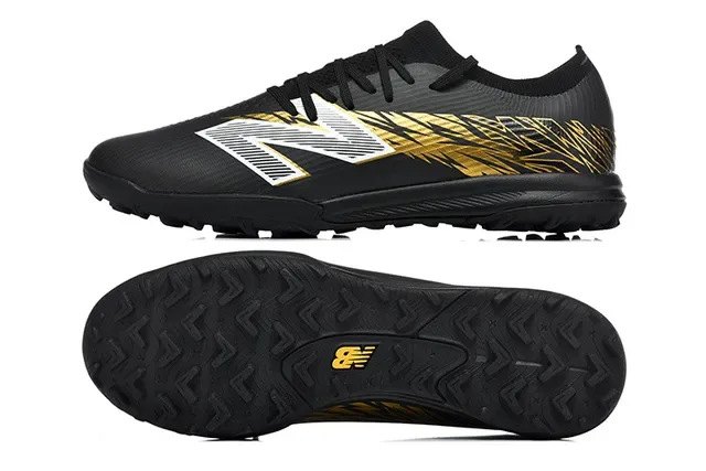 New Balance 黑金低帮合成面料印花条纹运动鞋 9