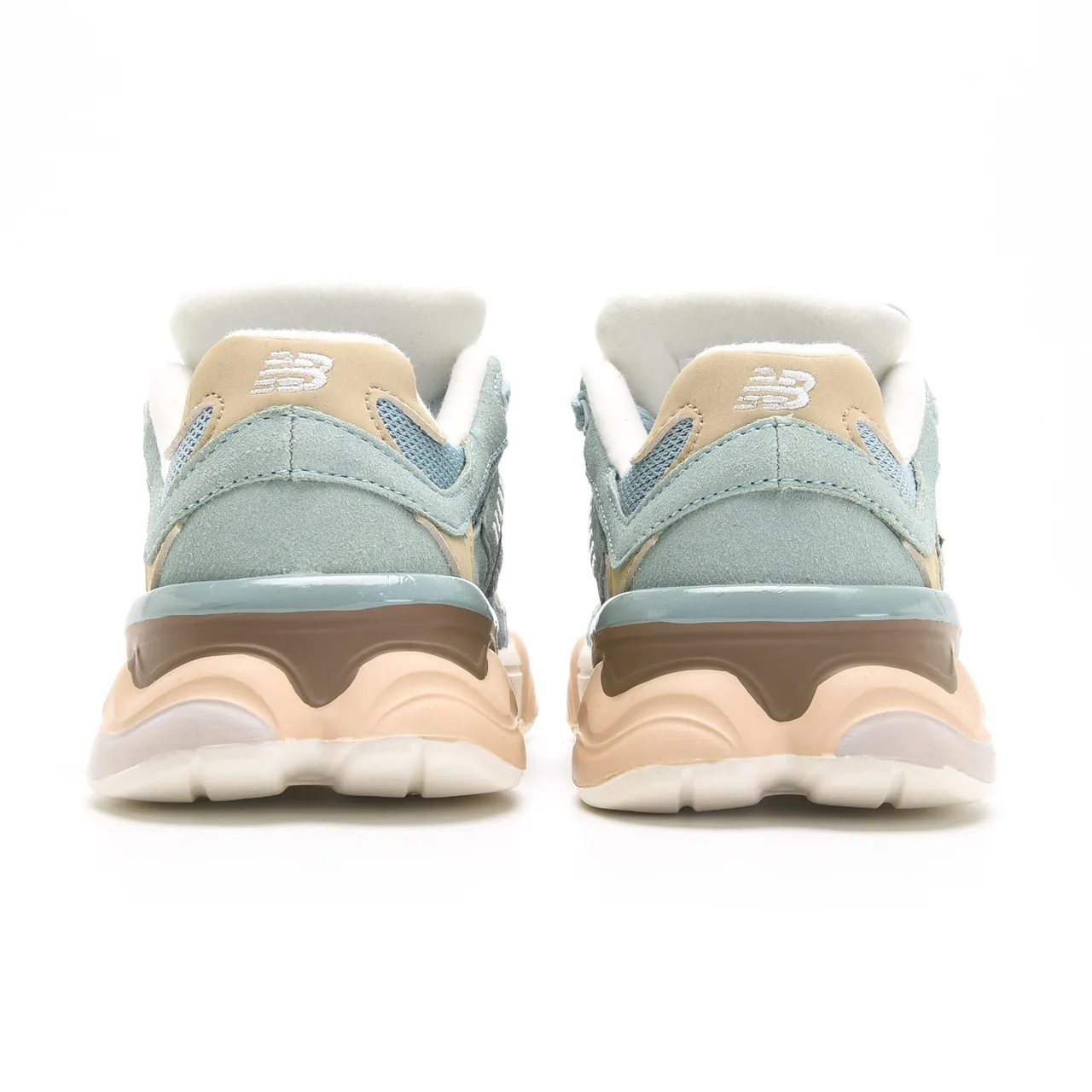 New Balance Bleu Beige Semelle Multicouche Oversized N Logo Chaussures Chunky 7