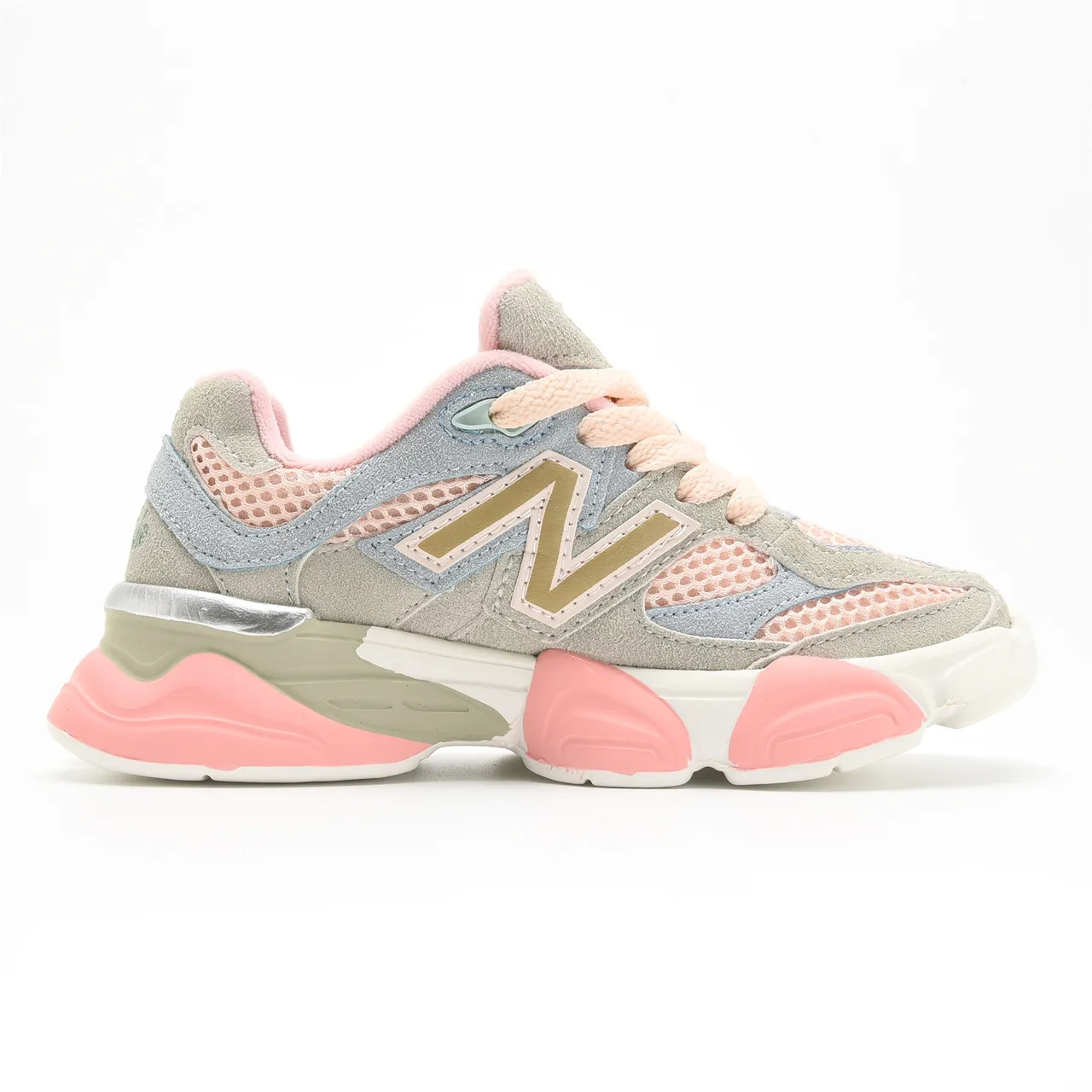 New Balance Bleu Beige Semelle Multicouche Oversized N Logo Chaussures Chunky 9