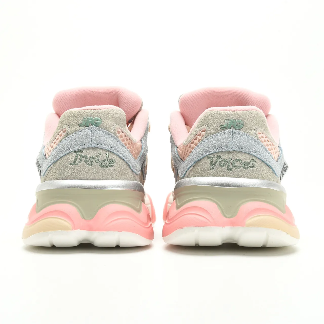 New Balance Bleu Beige Semelle Multicouche Oversized N Logo Chaussures Chunky 11