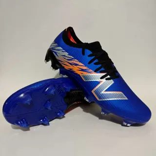 New Balance Furon Blue Orange de corte baixo Upper sintético moldado FG Studs Firm-Ground Sapatos de futebol