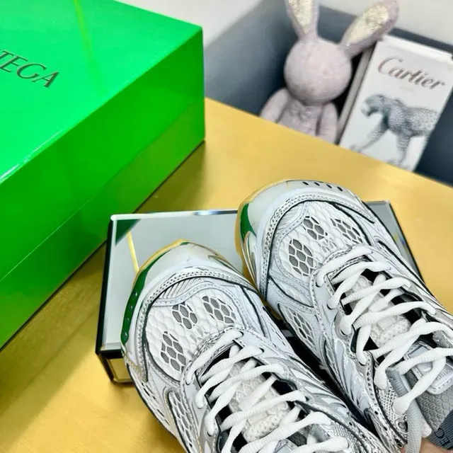 New Balance فضي أخضر طبقي شبكة خلية النحل اصطناعي تغطية القفص حذاء نمط حياة 2