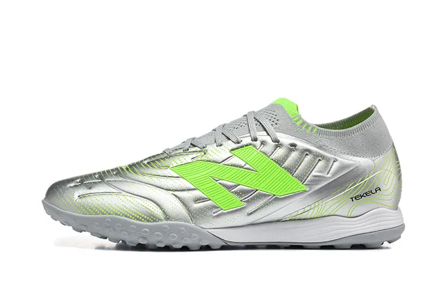 New Balance Tekela Silver Green কম-কাট সিন্থেটিক আপার মোল্ডেড আউটসোল টার্ফ সকার জুতো 10
