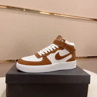 نيكل Air Force 1 High بني وأبيض أحذية أسلوب حياة