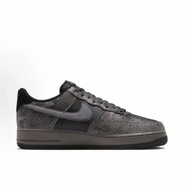 Nike Air Force 1 सांप त्वचा ग्रे ब्लैक लाइफस्टाइल स्नीकर 2
