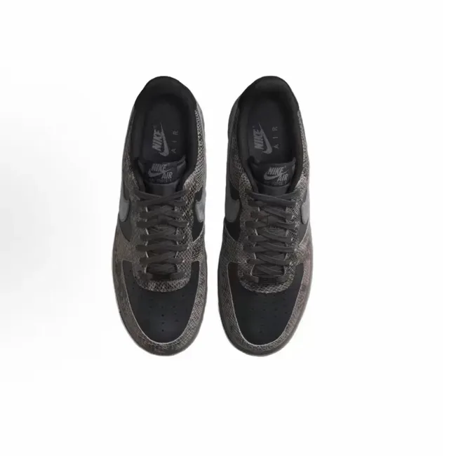 Nike Air Force 1 सांप त्वचा ग्रे ब्लैक लाइफस्टाइल स्नीकर 4