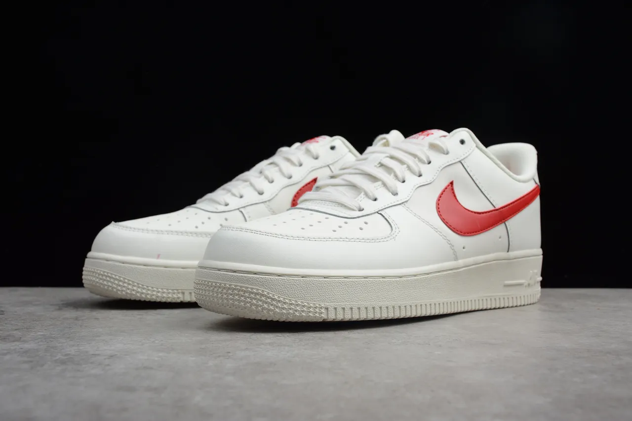 Nike Air Force 1 White and Red Lifestyle Sneakers 2