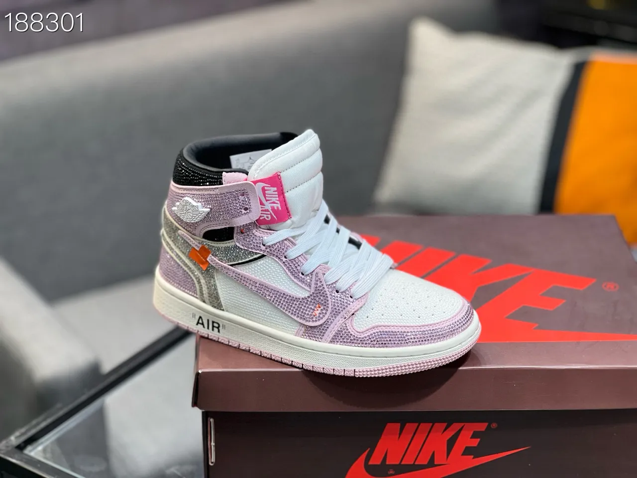 Nike Air Jordan 1 High Crystal Pink Women's Basketball Shoes 4
