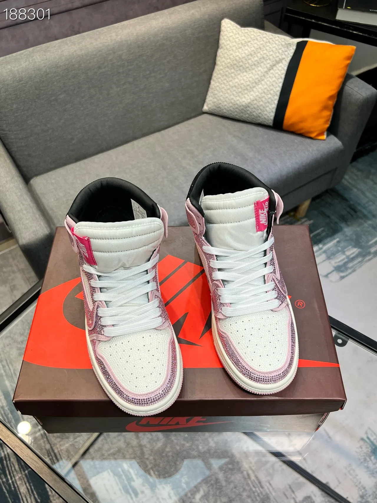 Nike Air Jordan 1 High Crystal Pink Women's Basketball Shoes 6