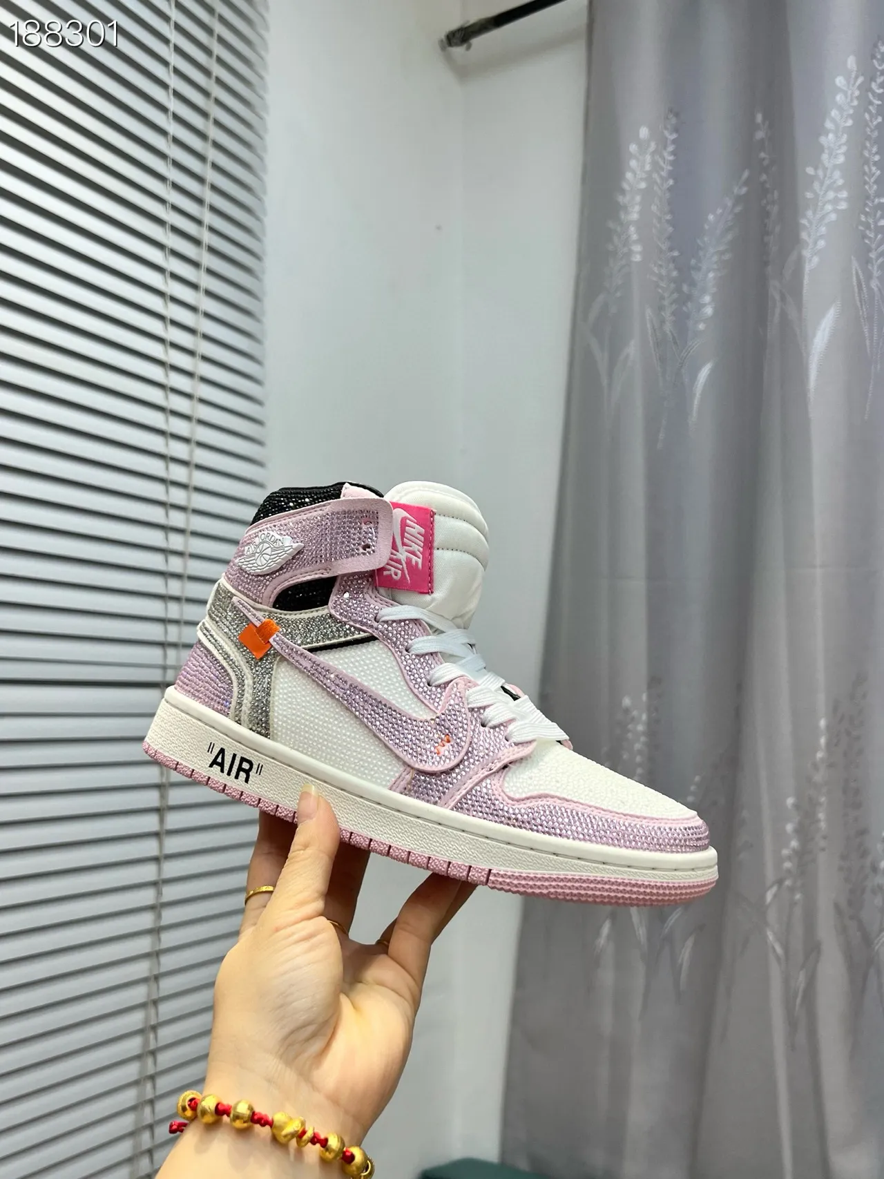 Nike Air Jordan 1 High Crystal Pink Women's Basketball Shoes 7