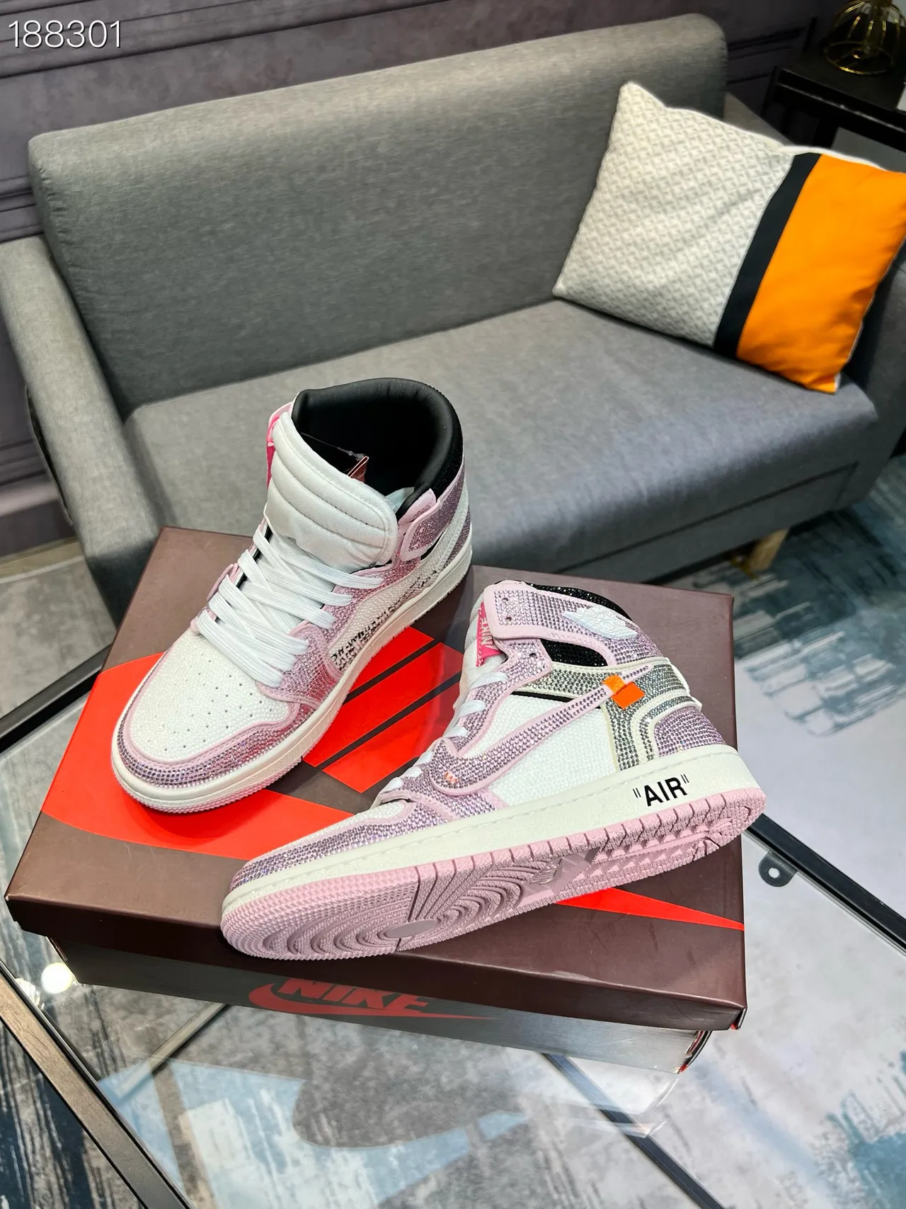 Nike Air Jordan 1 High Crystal Pink Women's Basketball Shoes 8