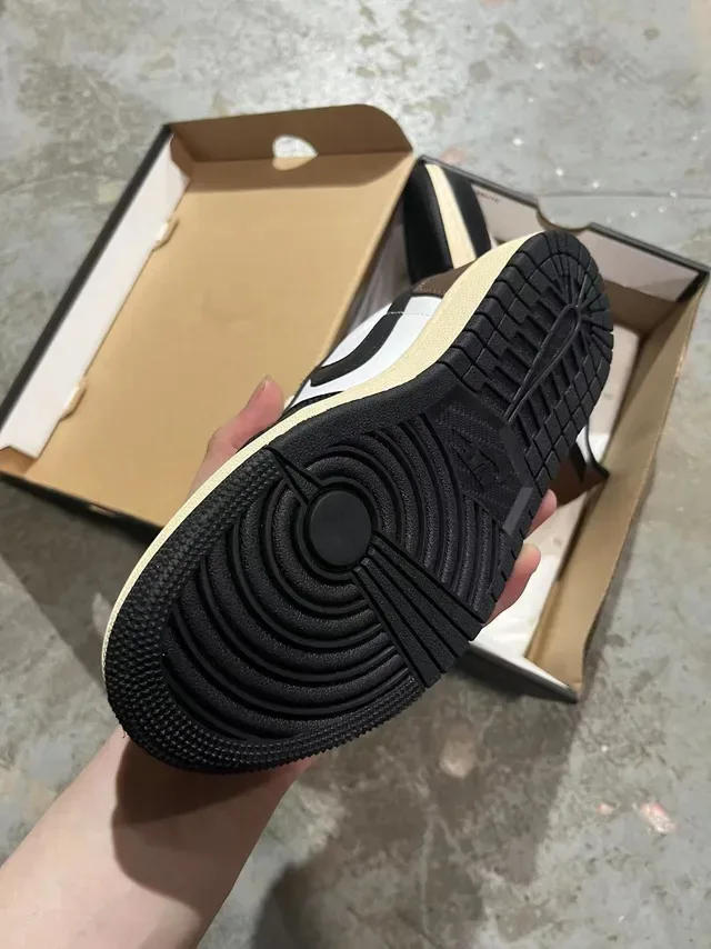 Nike Air Jordan 1 Low Brown White Black Lifestyle Sneakers 4