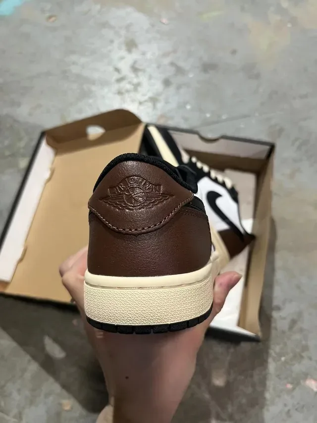 Nike Air Jordan 1 Low Brown White Black Lifestyle Sneakers 5