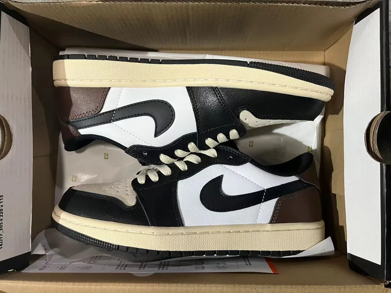 Nike Air Jordan 1 Low Brown White Black Lifestyle Sneakers 6