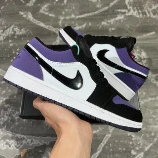 Nike Air Jordan 1 Low Morado Negro Blanco Lifestyle Sneakers