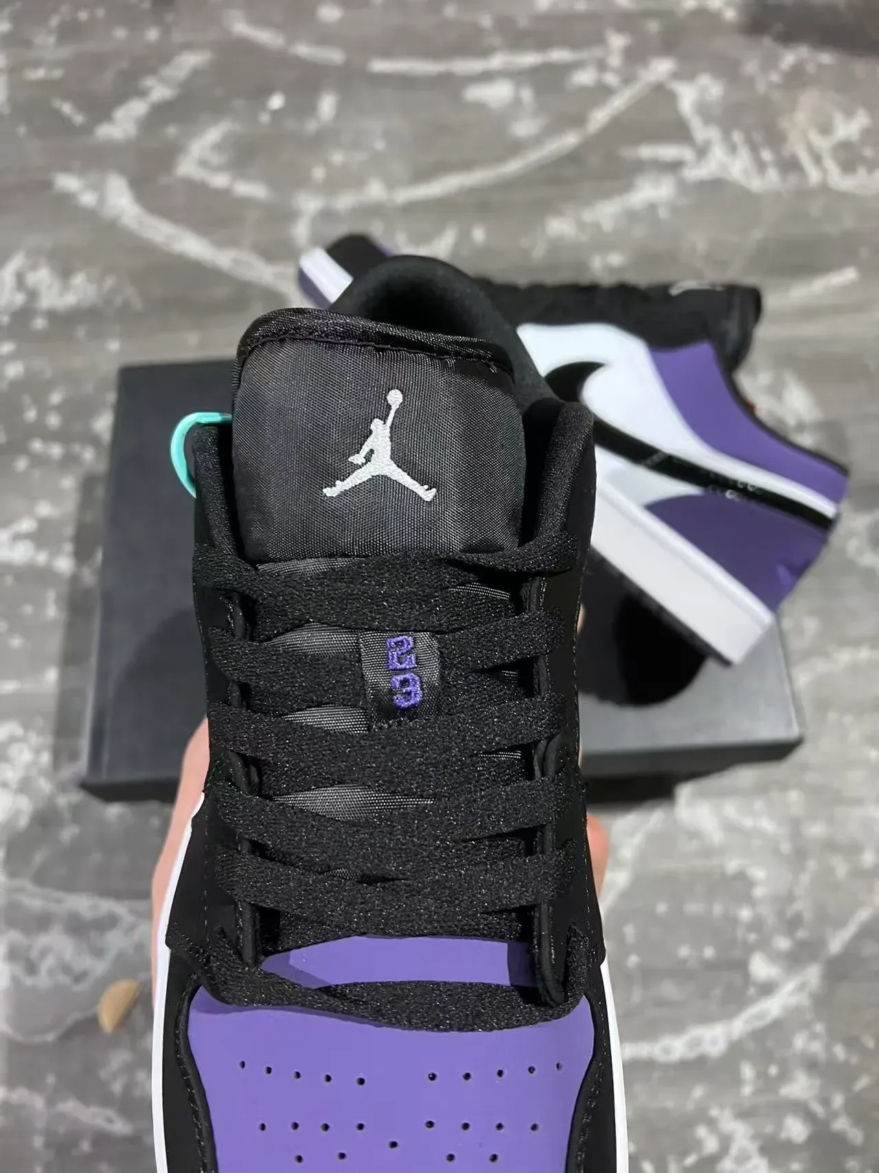 Nike Air Jordan 1 Low Roxo Preto Branco Lifestyle Sneakers 4