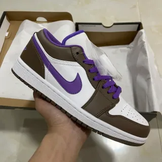 نيكل إير جوردن 1 Low White Brown Purple لايف ستايل سنيكرز