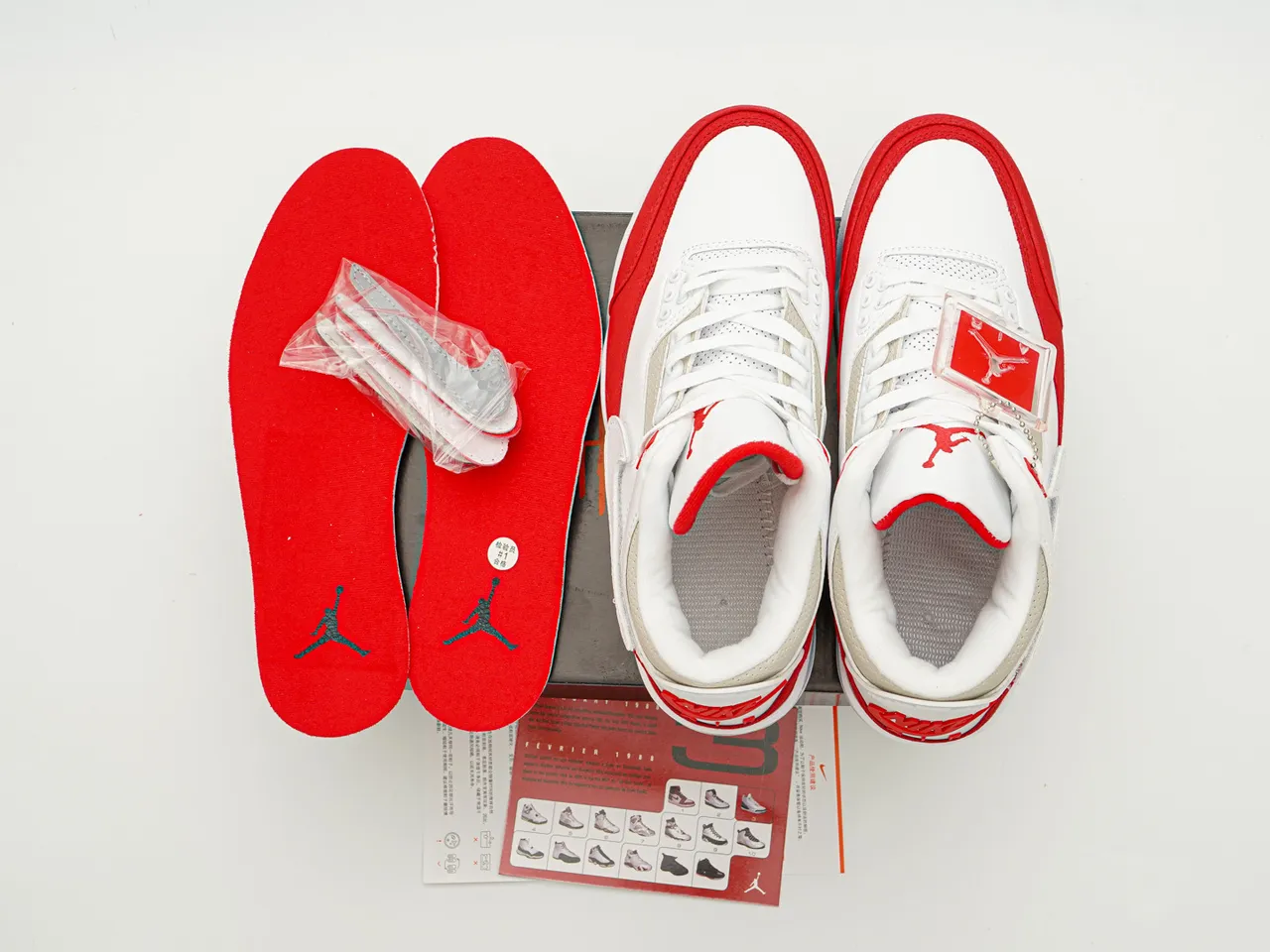 Nike Air Jordan 3 Blanc Rouge Beige Chaussures de basketball 3