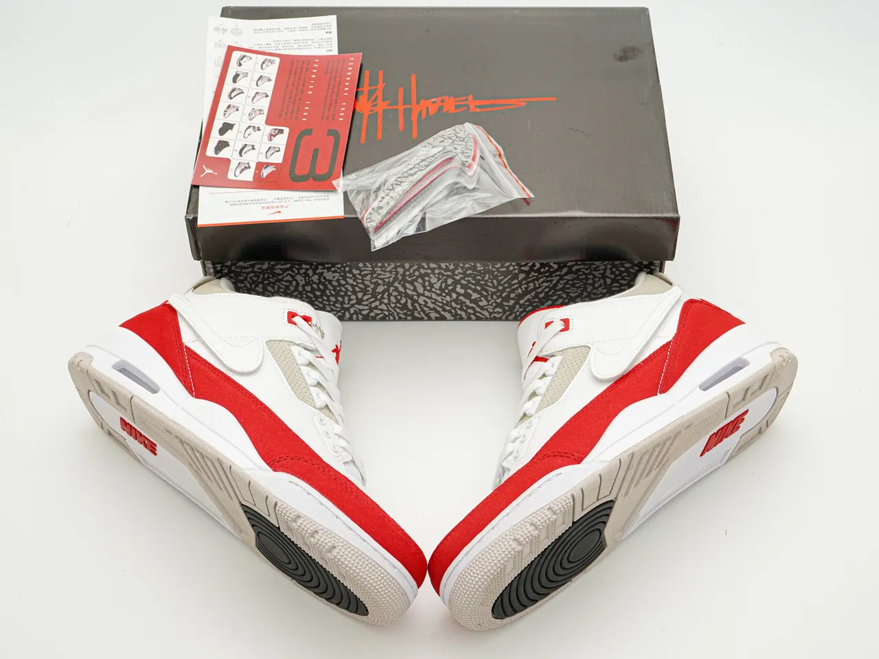 Nike Air Jordan 3 Blanc Rouge Beige Chaussures de basketball 5
