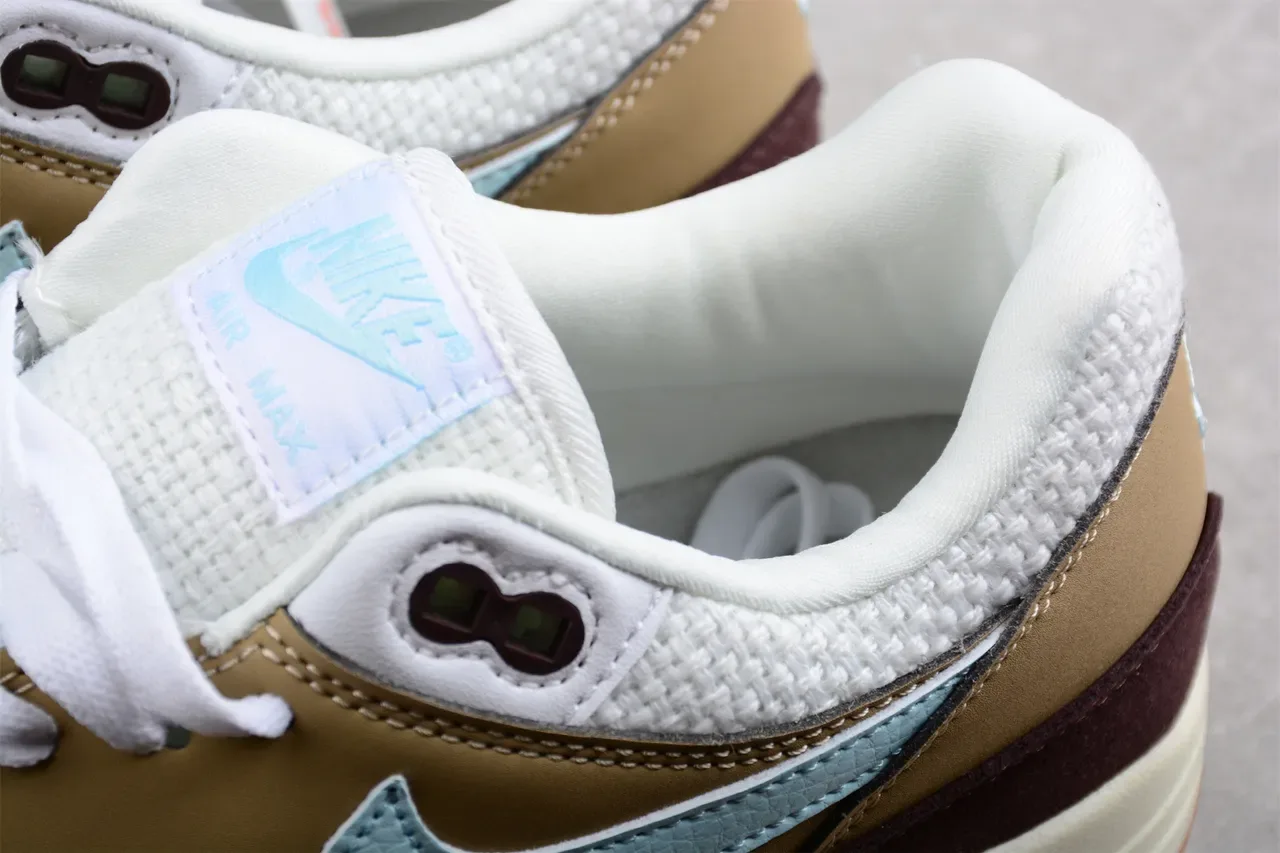 Nike Air Max 1 Bordeaux Beige Bleu Clair Sneakers Lifestyle 7
