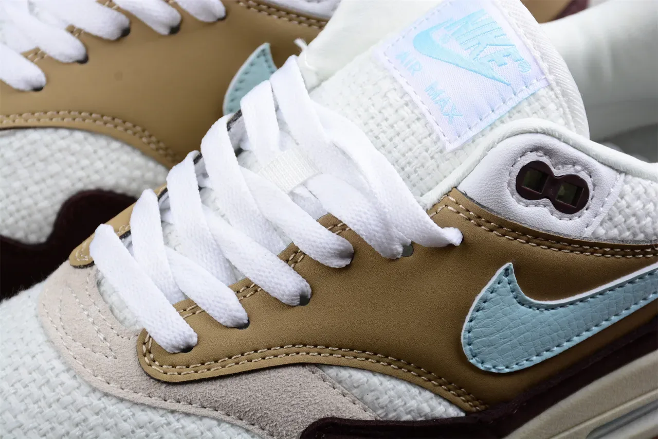 Nike Air Max 1 Bordeaux Beige Bleu Clair Sneakers Lifestyle 8