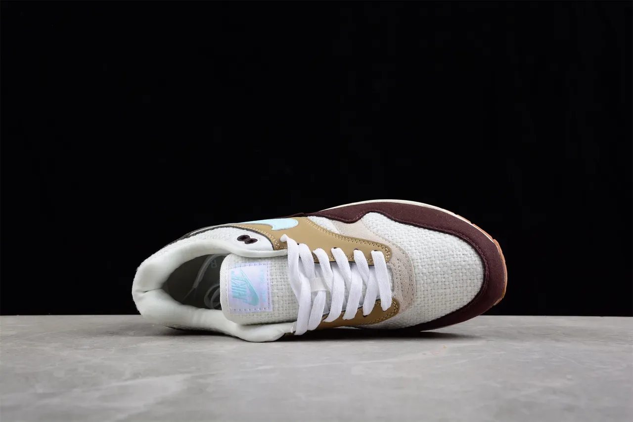 Nike Air Max 1 Bordeaux Beige Bleu Clair Sneakers Lifestyle 11