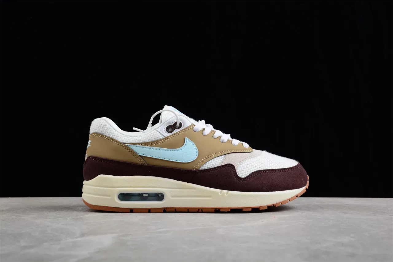 Nike Air Max 1 Bordeaux Beige Bleu Clair Sneakers Lifestyle 13