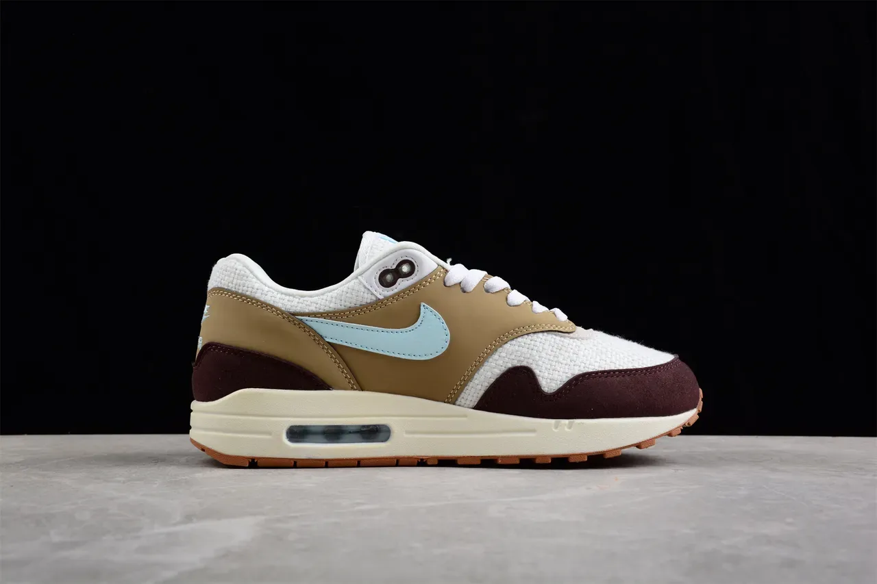Nike Air Max 1 Bordeaux Beige Bleu Clair Sneakers Lifestyle 15