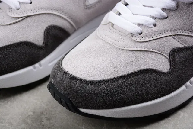 Nike Air Max 1 Light Gray and Charcoal Gray Lifestyle Sneakers 8